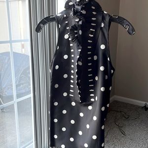 Black and white polka dot blouse